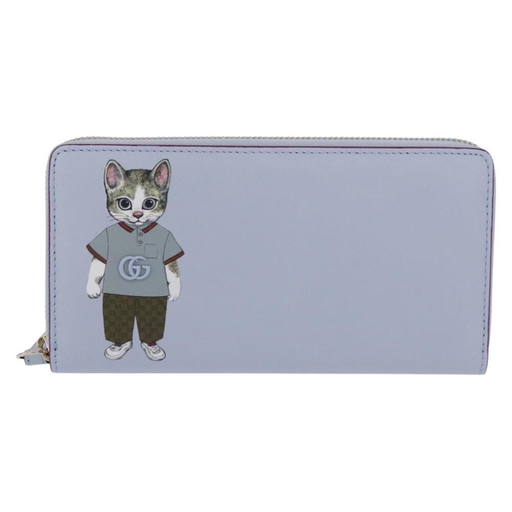Gucci Yuko Higuchi Zip Around Wallet Blue